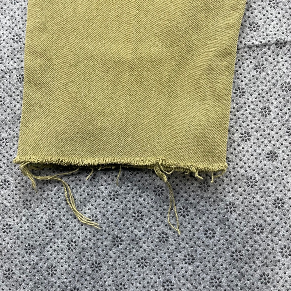 Vintage Edwin Slim Straight Leg Jeans Olive Green Cut Raw Hem High Rise W28 L25 - Picture 9 of 13